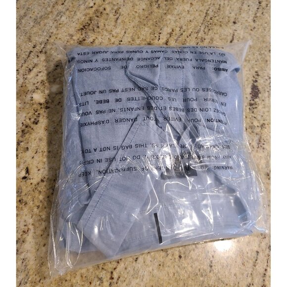 Talbots Top Women Sz 14 Blue Chambray Button Shirt Ruffle Front Roll Tab Sleeve - Picture 12 of 12